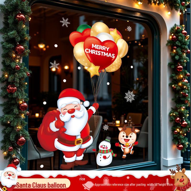 Santa Claus Window Cling Christmas Decoration Decal