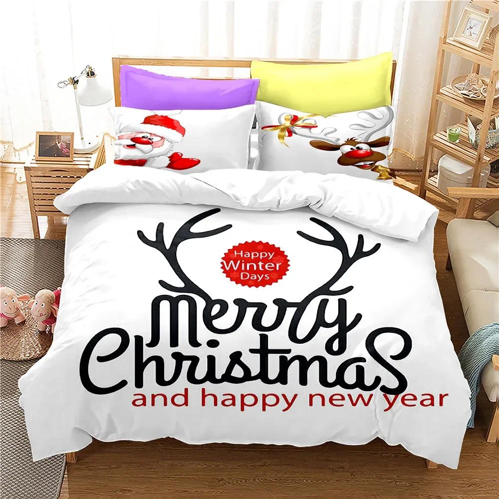 

Comforter Super King Bed Santa Clauschristmas Snowflake New Soft Comfortable House De Couette Luxe Beddengoed 260X220 Comforter (quilt)-EU Single(135*200cm)3pcs