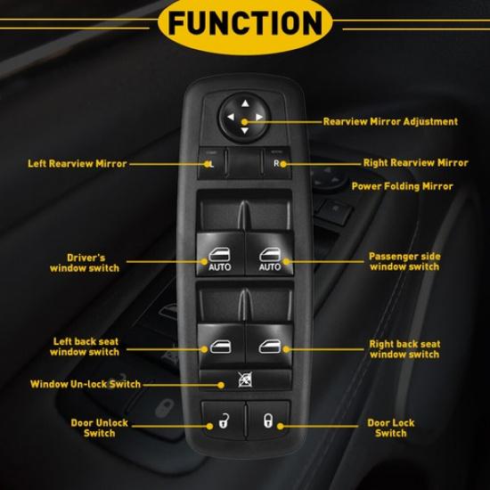 Driver Side Door Window Switch Panel Control For 2017 2018-19 Chrysler Pacifica