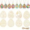 40 Pieces Wooden Easter Eggs for DIY Crafts Painting And Home Decoration Perfect Easter Holiday Decorations And Craft Supplies