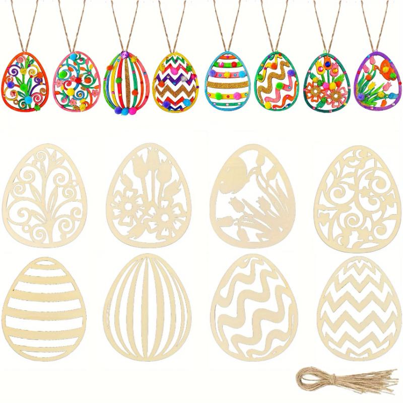 40 Pieces Wooden Easter Eggs for DIY Crafts Painting And Home Decoration Perfect Easter Holiday Decorations And Craft Supplies