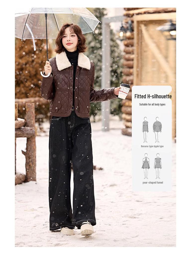 Women's Fleece Lined PU Leather Motorcycle Jacket with Fur Collar, Autumn/Winter Style ZH1158