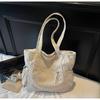 Vintage Corduroy Tote Bag for Women Large Capacity Shoulder Bag Casual Handbag College School Shopping Travel Tote Bag