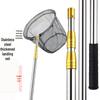 Stainless Steel Fishing Net Set: Includes Landing Net, Rod, and Carry Bag