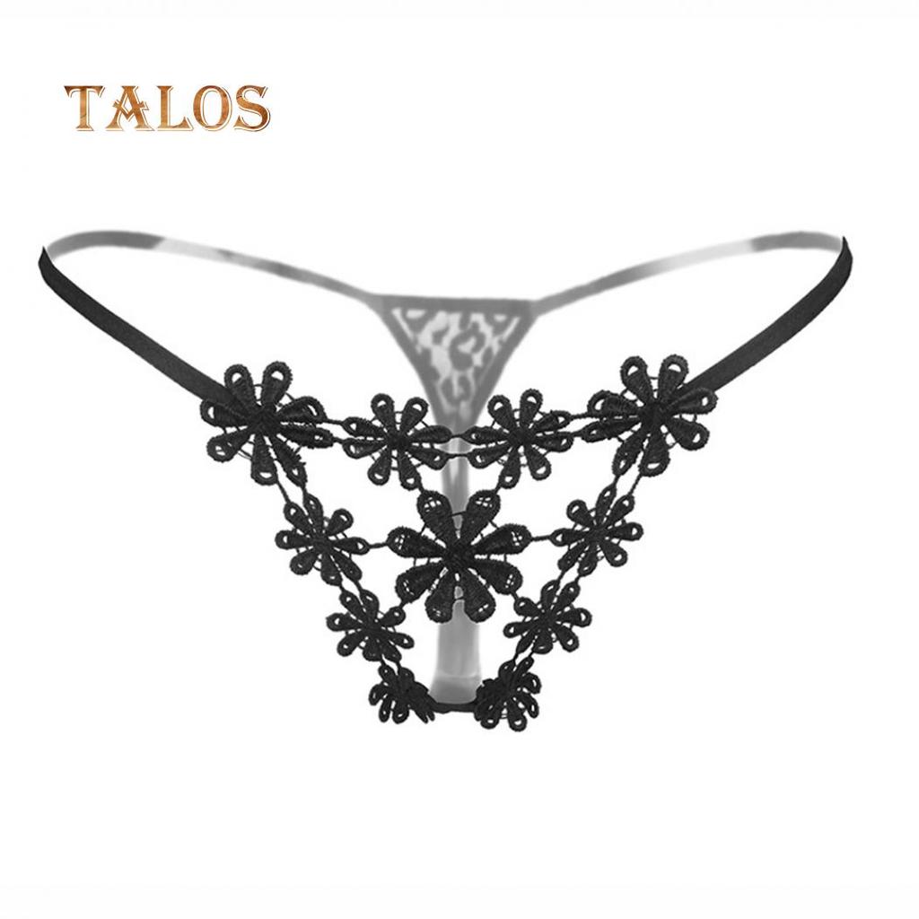 Sexy See Through Women Flower Pattern Hollow Design Low Rise Briefs Breathable Underwear T-back Gift