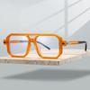 Square Glasses Men Vintage Punk Candy Color Rim Blue Light Blocking Eyeglasses Trendy Chic Double Bridge Optical Frames