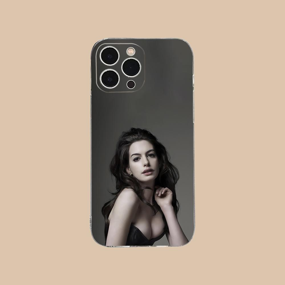 Anne Hathaway Mobile Phone Case for iPhone 17 16 15 14 13 12 11 X XR XS Air Pro Max Plus Mini Clear Colorful Cover Cover Pretty
