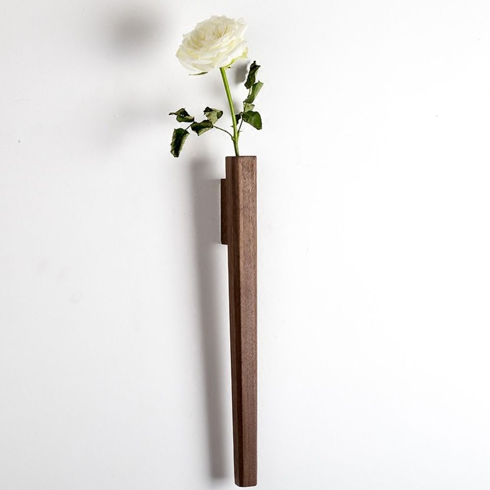 Multi-functional Wooden Vase Wall-mounted Wall Decoration Flower Inset Bottle Flower Vessels Home