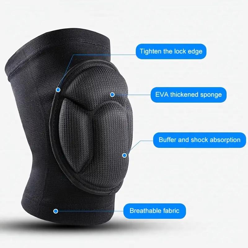 Thickend Knee Pads with Sponge Padding Collision Avoidance Knee Sleeve for Women Men Shock-Absorbing Non-Slip for Athletic