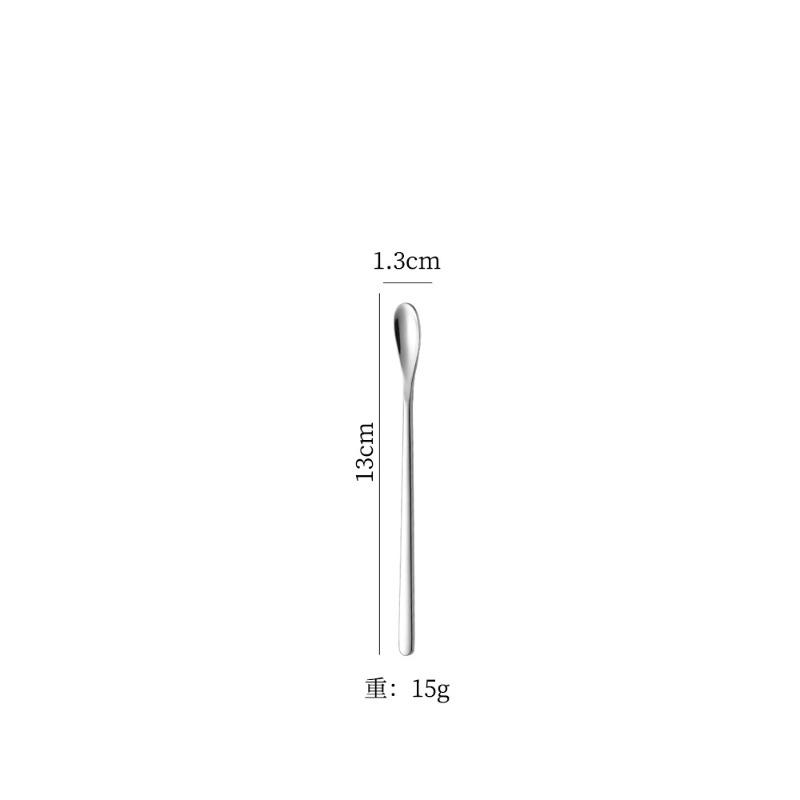 Stainless steel mixing spoon long handle coffee spoon dessert spoon creative ice spoon honey spoon milk tea bar spoon