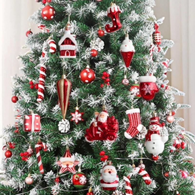 2pcs/set Christmas Tree Hanging Ornament Red White Candy Cane Pendant Navidad Home Xmas Gifts New Year Christmas Decor 2026