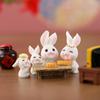 2Pcs/Set Rabbit Ornament Anti-fade Decorate Lightweight Mini Lovely Animal Ornaments for Bedroom