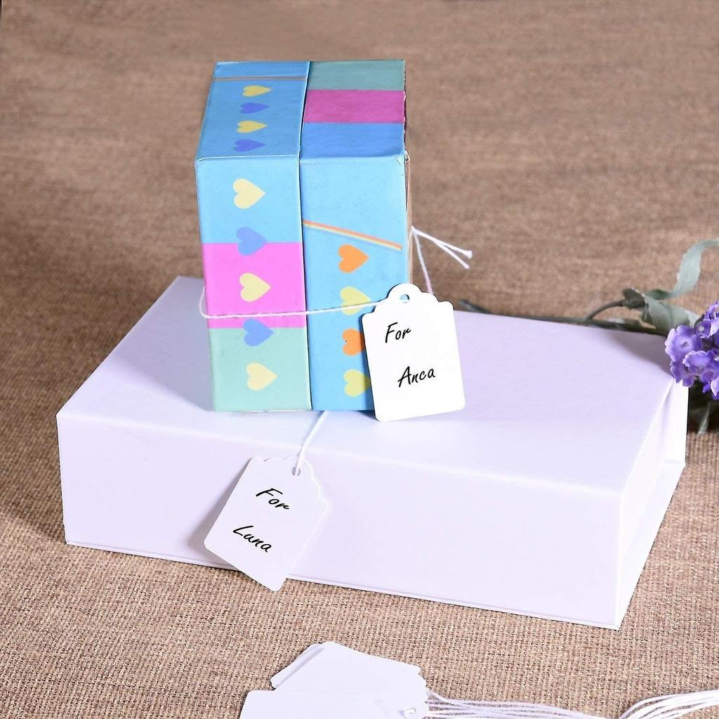 Price Tags With String Attached, 100pcs White Smooth Surface Marking Merchandise Strung Tags Writable Label Hang Tags For Pricing Gift Jewelry Clothin