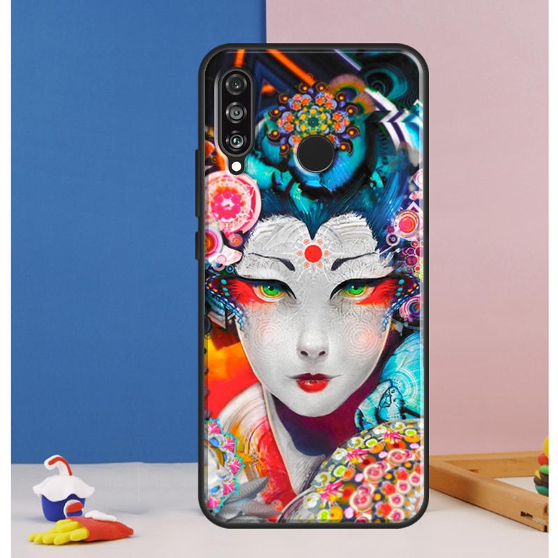 Japanese Geisha Case For Huawei Nova Y70 Y60 Y90 Y61 Y91 Y72 Y73 12s 12i 11i 8i 9 10 SE P30 P40 Lite P60 Pro
