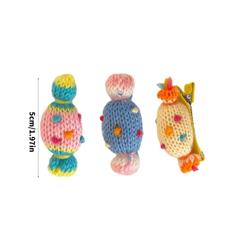 3PCS Candies Shape Hair Clip Set Korean Styles Duckbill Clip Fashionable Hair Ornament Festival Decorative Hair Barrette