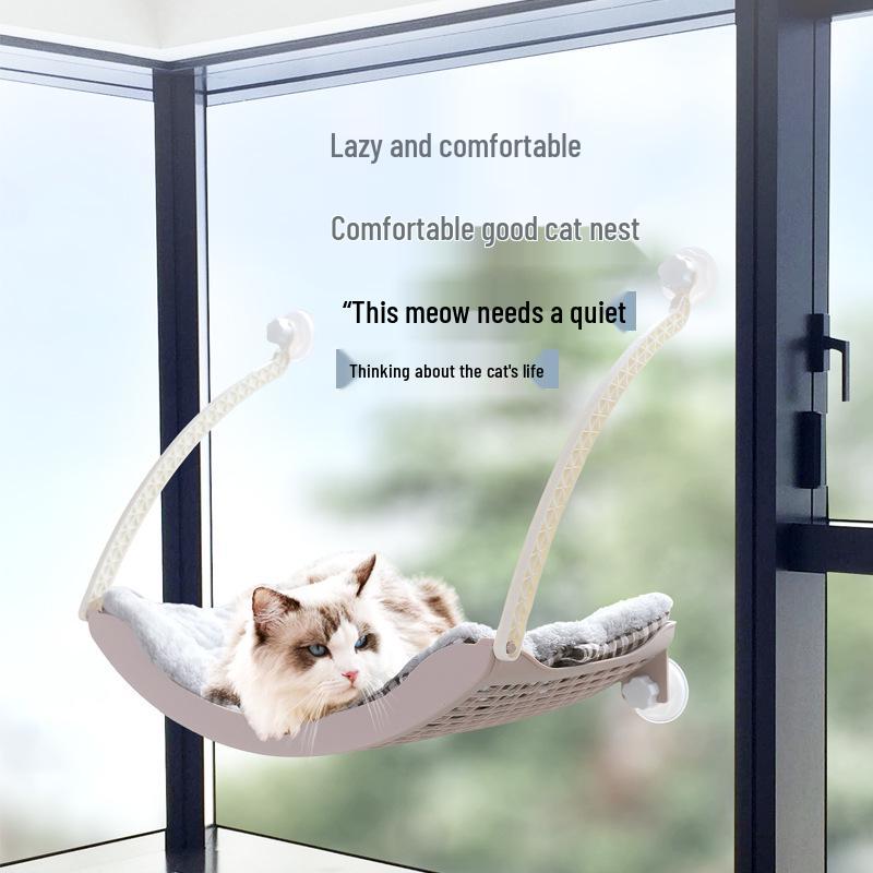 Winter Sunbathing Cat Hammock: Hanging Bed with Suction Cups for Balcony Window