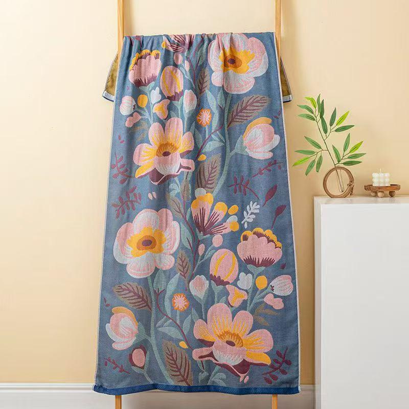 Pure Cotton Gauze Bath Towel Adult Men And Women Plus 80/160 Dirt-Resistant And Water-Absorbing Soft Cotton Quick-Drying Gauze Bath Towel