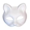 Animal Mask Kits Cats Mask Unpainted Mask Halloween Party Mask Masquerade Mask Hand-Painted Mask with Plush Fabric