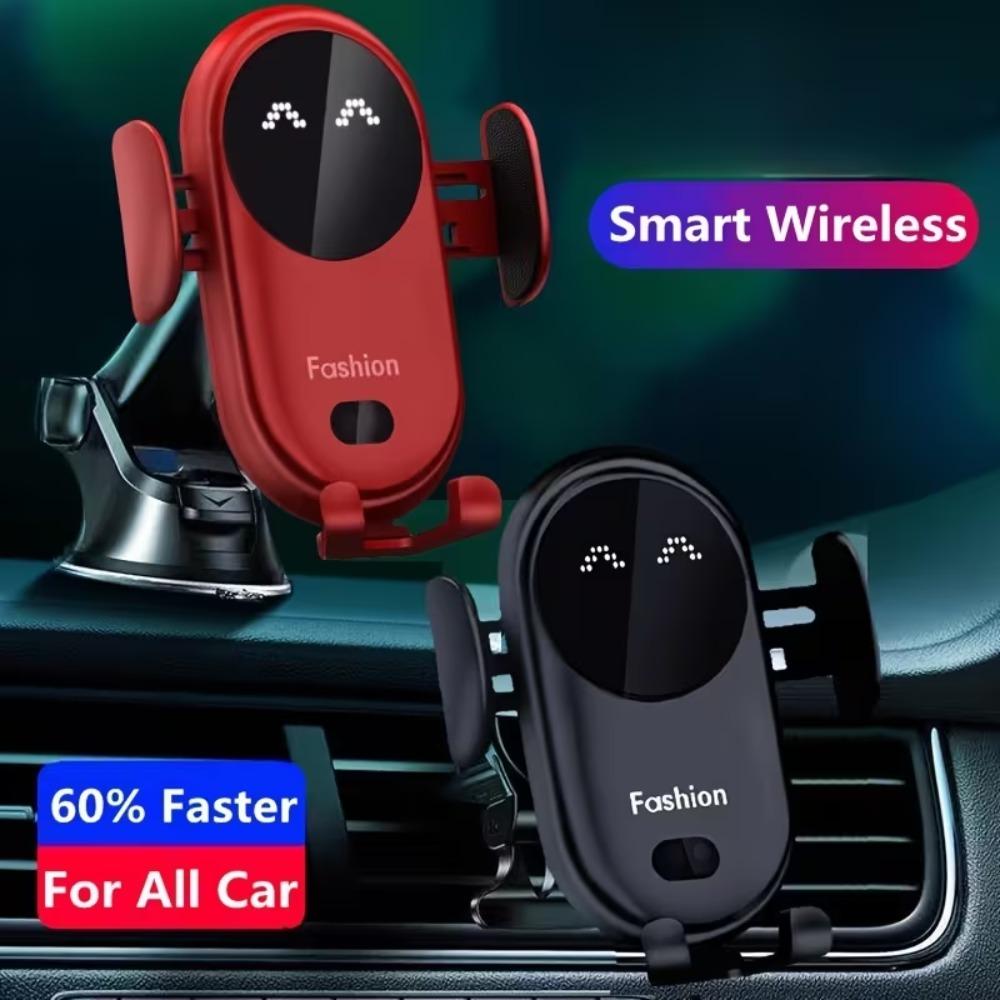 30W Smartcar Wireless Charger Phone Holder Auto Mount Phone Holder Sucker Support For iPhone 14 13 Pro Max Samsung Xiaomi Redmi Infrared Induction