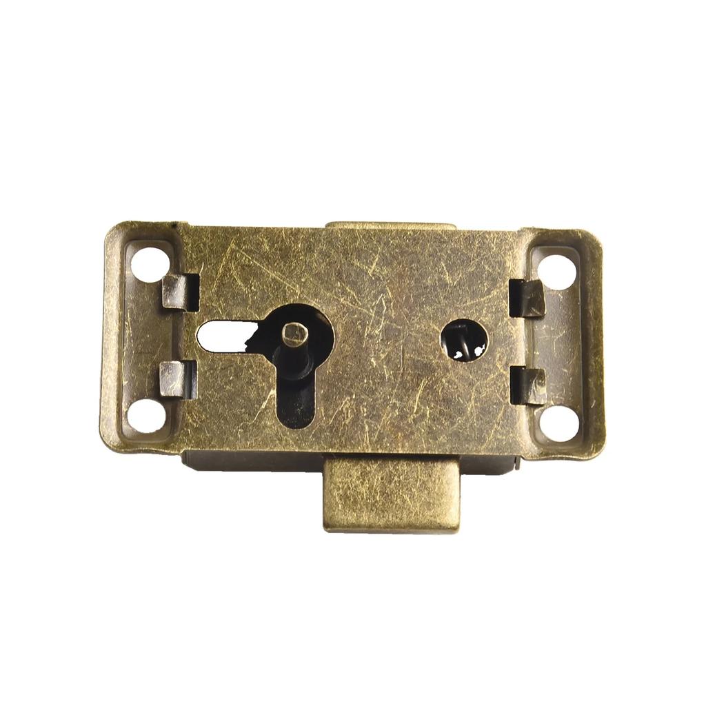 Three-piece Bolt Set With Key Antique Door Lock Drawer Jewelry Box Cabinet Wardrobe Cupboard Door Lock Hardware Locks Retro