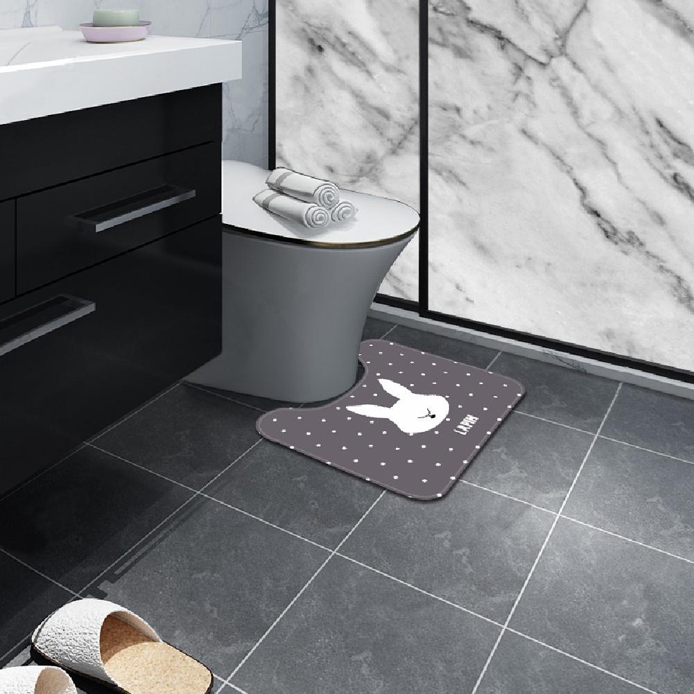 U-shaped Toilet Mat Non Slip Absorbent Bath Commode Contour Rug Floor Carpet For Bathroom Sink 44*50cm