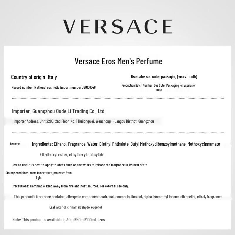 Versace Eros Eau de Toilette for Men