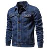 Spring Men Solid Lapel Denim Jackets Fashion Motorcycle Jeans Jackets Hommes Slim Fit Cotton Casual Black Blue Coats