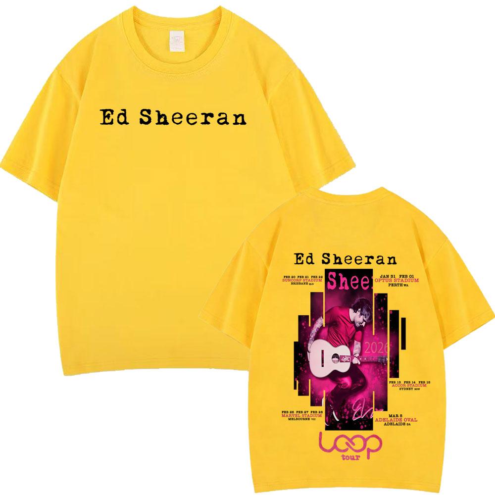 Ed Sheeran Loop Tour 2026 Merch Tshirts Men Women Fashion Hip Hop Tshirt 100 Cotton Oversized ONeck High Quality T Shirts