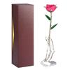 Lange Stiel 24 Karat Gold Rose in Geschenkbox mit Ständer (Rosa Rose mit Ständer)