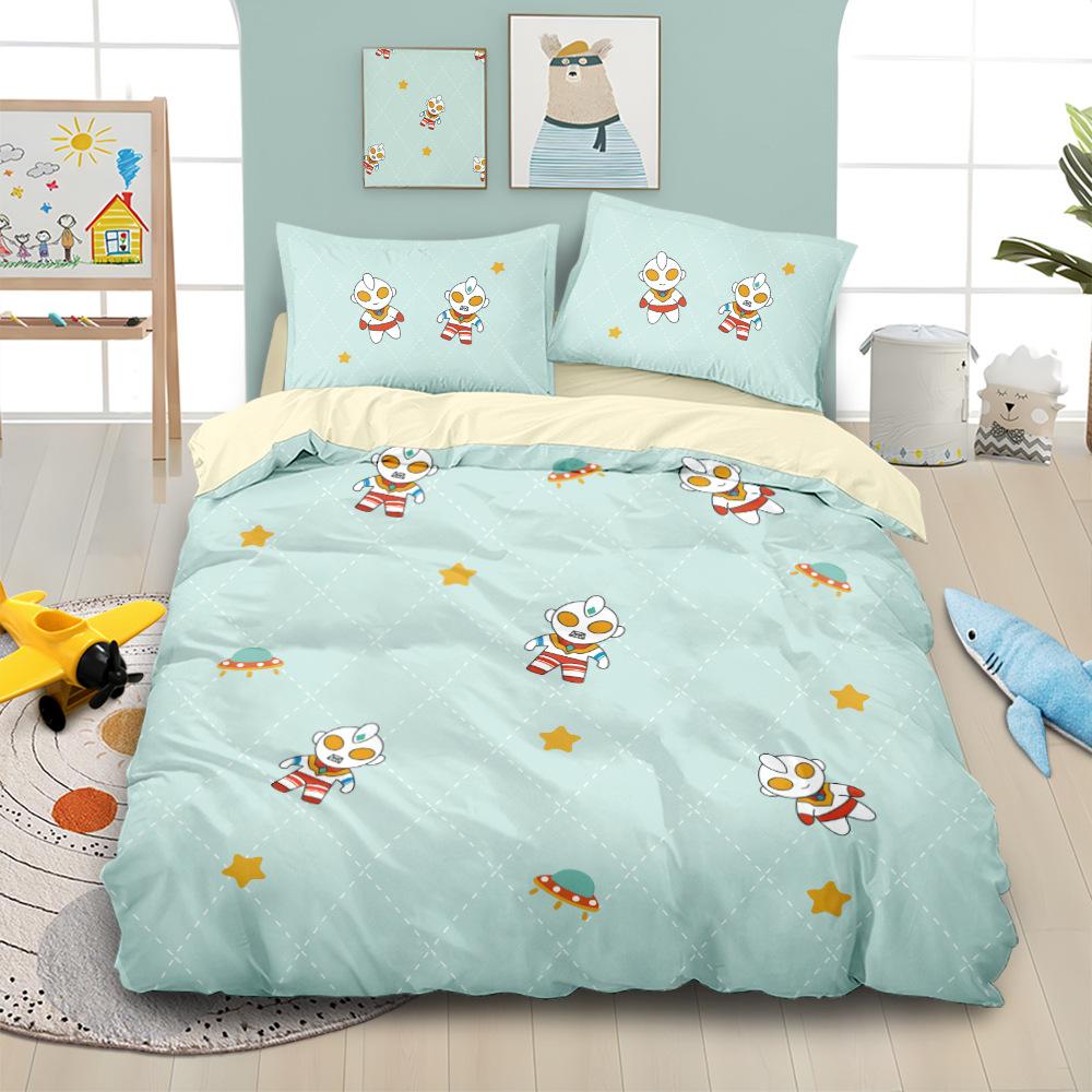 

Japanese anime U-Ultraman Quilt Duvet Pillowcase 3D Printed Bedding Set Duvet Cover for Children and Boys Teenagers 100x135cm-2pcs