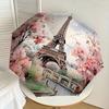 1PC Eiffel Tower, Cherry Blossoms Umbrella-8-Rib Reinforced, Automatic Open, Lightweight & Durable, Cute Fashion Accessory for Outdoor, Beach, or Casu