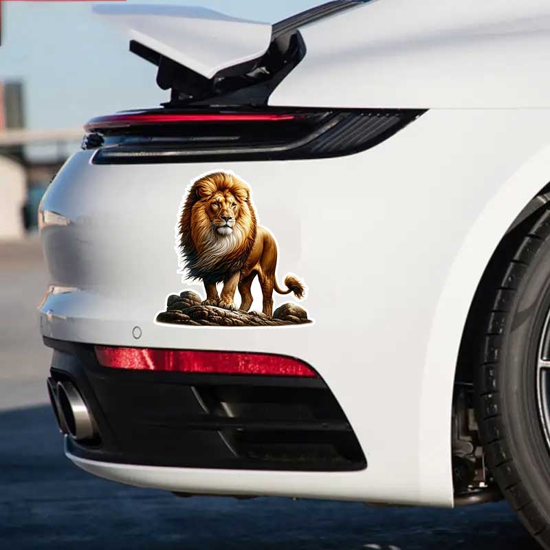 Majestic Lion Car Sticker Decal Vinyl Detachable Waterproof Outdoor Car Bumper Window Notebook Computer Decoration Car Accessories TM349