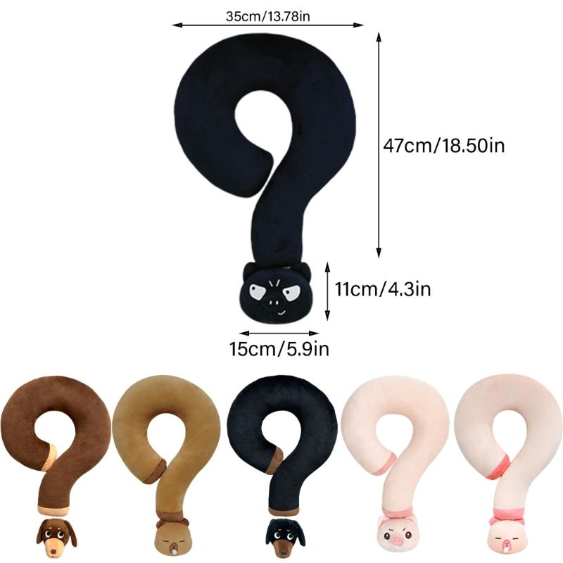 Flexible Shape Cushions Pillow,Soft Cotton,3D Question Mark Pillow Neck Pillow Neck Relief for Office Travel Use