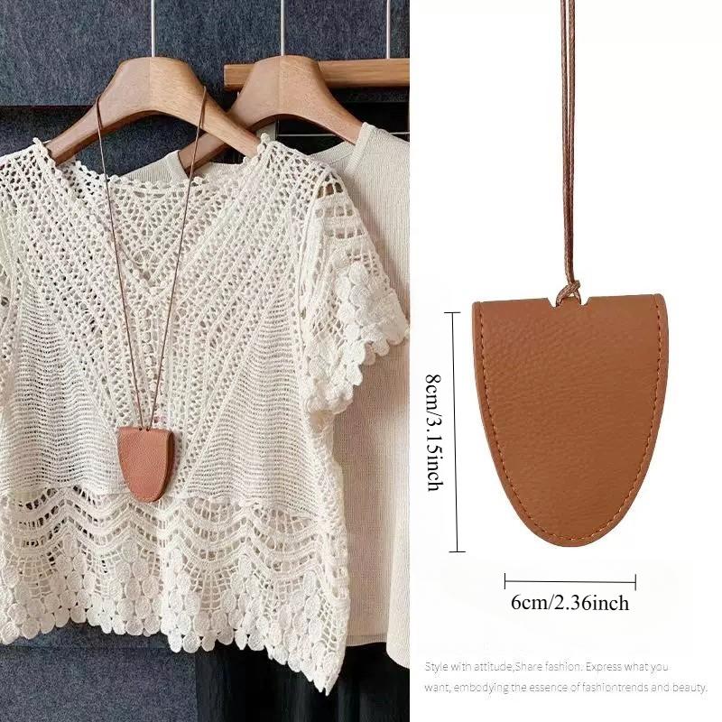 

Изысканный и Компактный Магнитный Чехол для Очков на Шнурке, Сумка для Хранения Ожерелья, Женский Кулон для Солнцезащитных Очков темные хаки