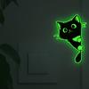 1/2/4PCS Self-adhesive 2D Flat Green Glow-in-the-Dark Little Black Cat Wall Sticker for Decorate Entryways, Bedrooms, Kitchens and Living Rooms