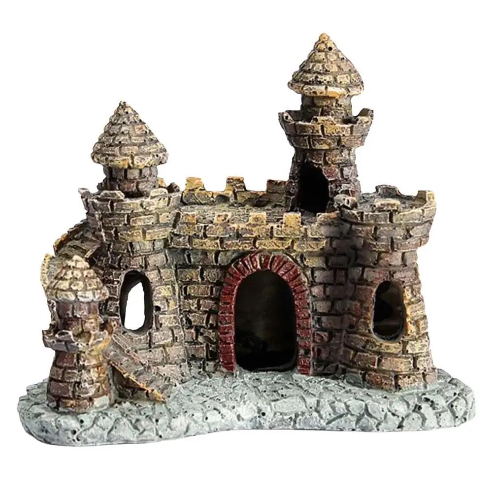 Resin Cartoon Castle Aquariums Decorations Castle Tower Decor Accessories Tank Ornaments Resin Aquarium Castle Aquarium Fis S6E3