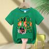 Miner Crafted Child Short Sleeve T-Shirt Game Themed Printed Polyester Pullover Boys Summer Casual Crew Neck Tops Kids Clothing