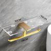 Gold Toilet Paper Holder with Shelf Black Aluminum Creative Acrylic Double Paper Towel Rack Tissue Hanger for Bathroom Kitchen