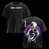 Black Clover Anime T-shirt Yami Sukehiro Printed Tshirt For Men's Clothing Washed Oversized T Shirt Casual Pure Cotton Tees Tops