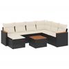 VidaXL Salon de Jardin avec Coussins 8 pcs, Canapés de Terrasse, Ensemble de Meubles de Patio, Mobilier d'Extérieur, Noir 3226210
