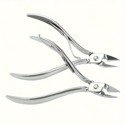 1/2 pz. Tagliacuticole per Unghie e Dita dei Piedi Resistente in Acciaio Inossidabile - Ottimo per Rimuovere Cellule Morte di Colore Beige Chiaro, Mantenendo Unghie e Dita dei Piedi Sani