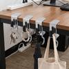 2PCS Steel Double Hook Backpack Hook Detachable Headphone Hanging Hook Portable Table Hooks  Office