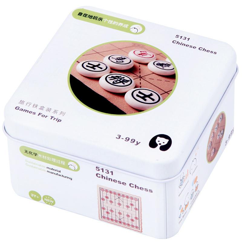 Tangram Gomoku Puzzle Building Blocks Iron Boxes Children Early Toys Education