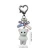 Cute Flocking Animal Keychain Cat Bear Doll Bowknot Pendant Keyring Accessories