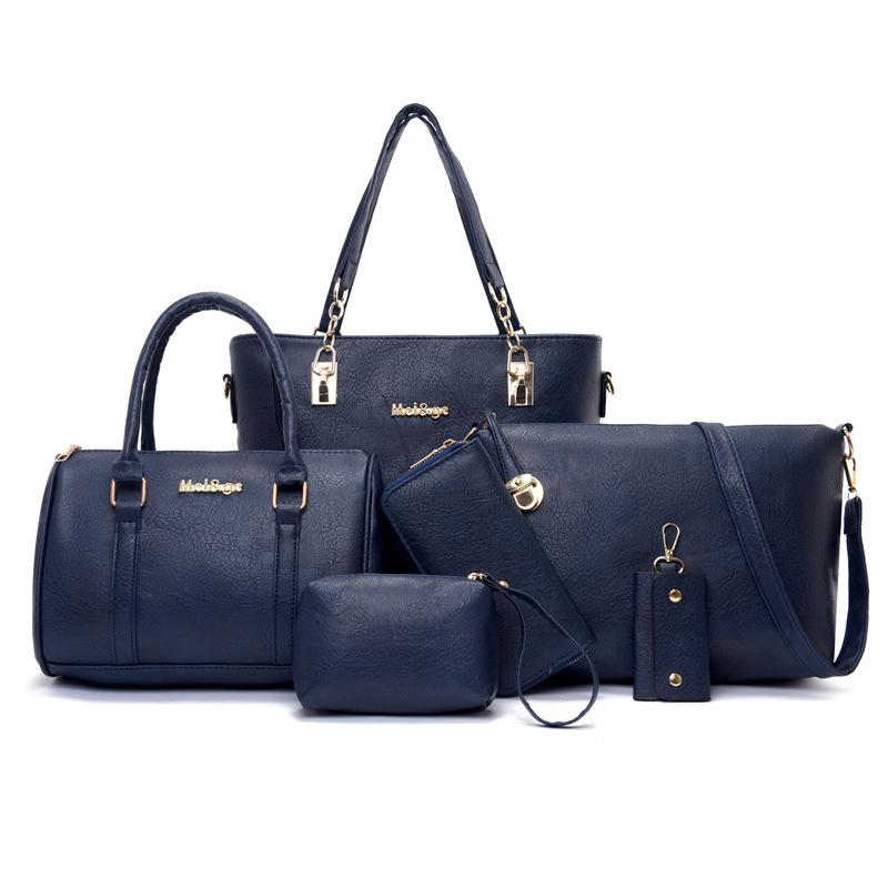 Women's bag new trendy six-piece set, mother and child bag, portable shoulder bag, messenger bag.