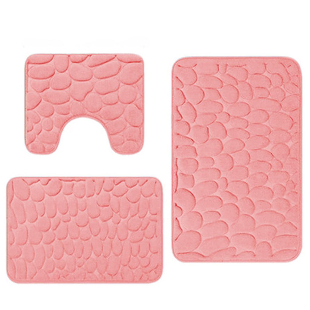 Ultra-Soft 3pcs Memory Sponge Bath Mat Set Soft Comfortable Bathroom Rug For Wash Basin Bathtubs Side
