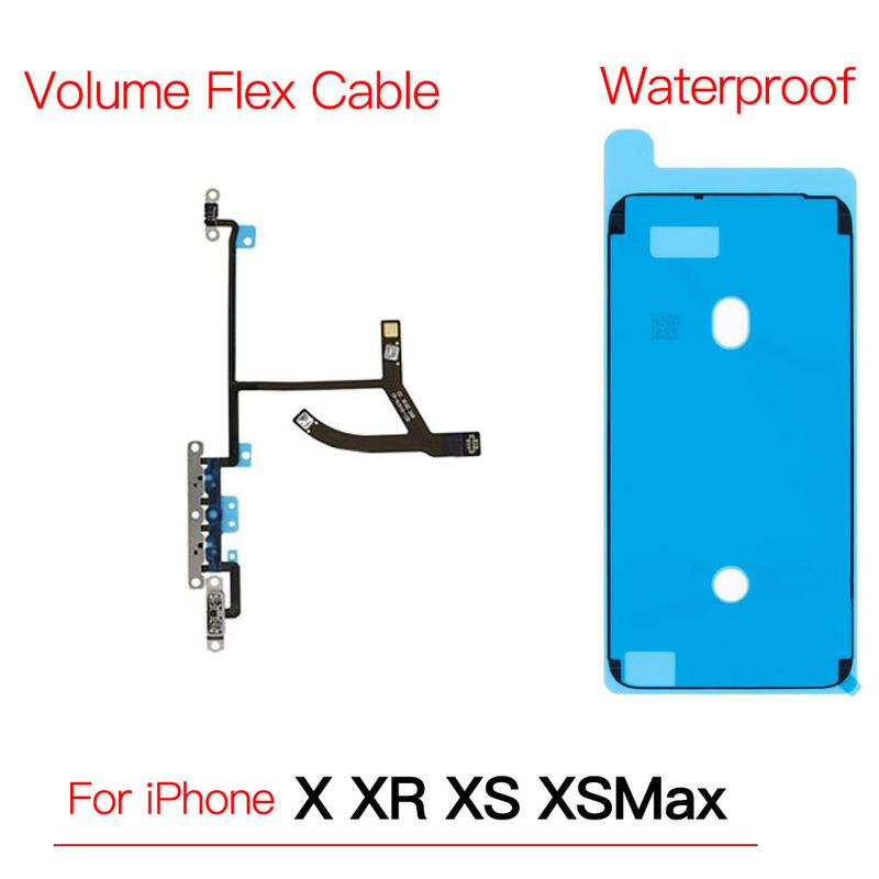 Volume Control Mute Button Flex Cable With Waterproof Replacement For iPhone X XR XS Max ярко-розовый