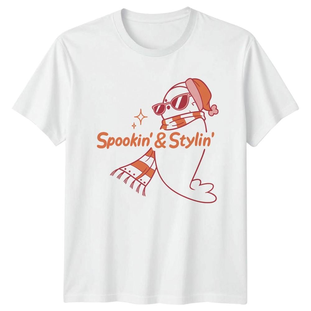 Spookin And Stylin Unisexs TShirt Ghost Halloween Halloween Gift For Her S
