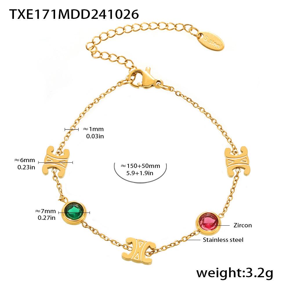 

Mili Double C Смешанный набор из нержавеющей стали и циркона - Позолоченный, Роскошные украшения