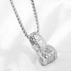 European and American New Retro Fashion 31MM Clenched Fist Pendant Titanium Steel Necklace
